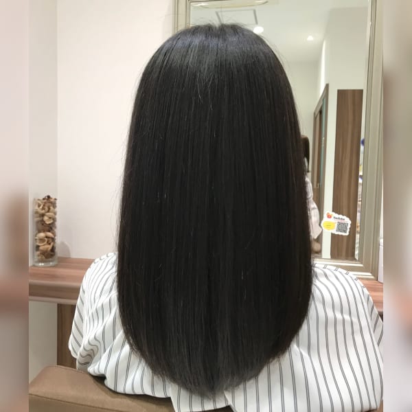 オススメ順 縮毛矯正 黒髪 ミディアムの髪型 ヘアスタイル 楽天ビューティ