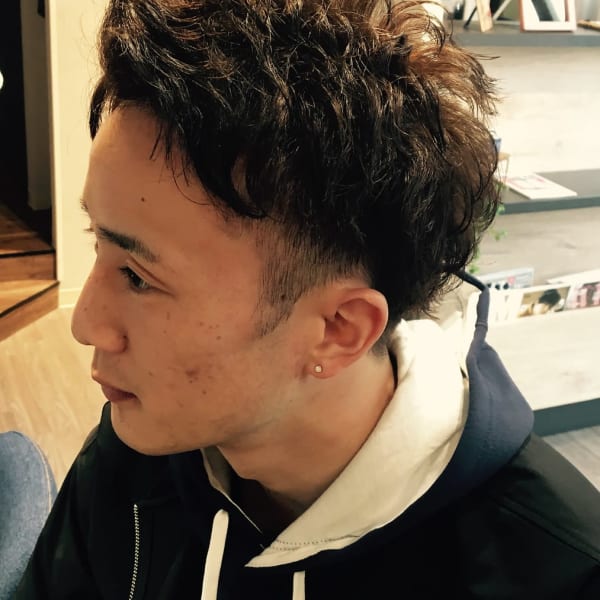 メンズショートスパイラルパーマ