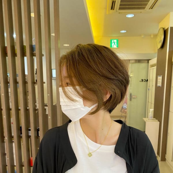 大人丸みショートボブ　style by 田爪|L'pul by face 髪質改善/オージュア/スパ/白髪ぼかし/磯子