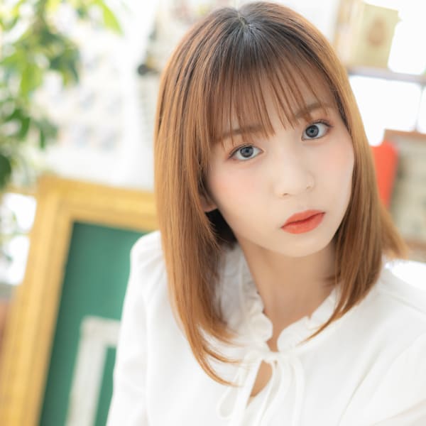 インナーカラー外国人風小顔シースルーバング ヘーゼルベージュ