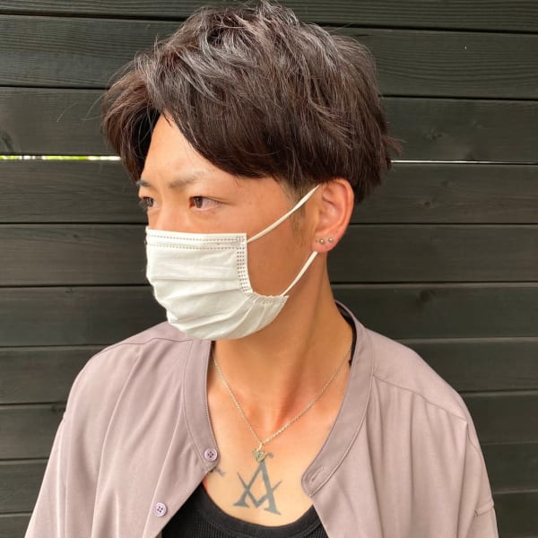 メンズセンターパート