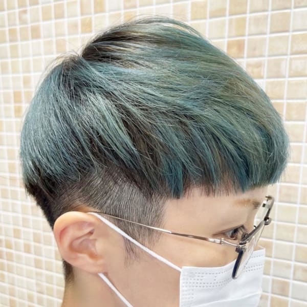 ショートマッシュ×シャドールーツ×シアーグリーン