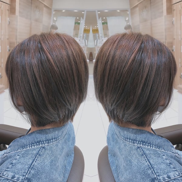 ネイビーローライトショートボブ