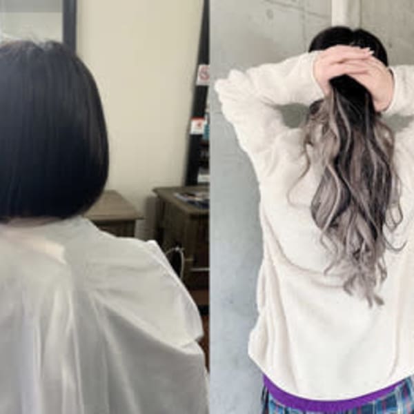  【BeforeAfter♪】ボブから染めずにグラデロング☆