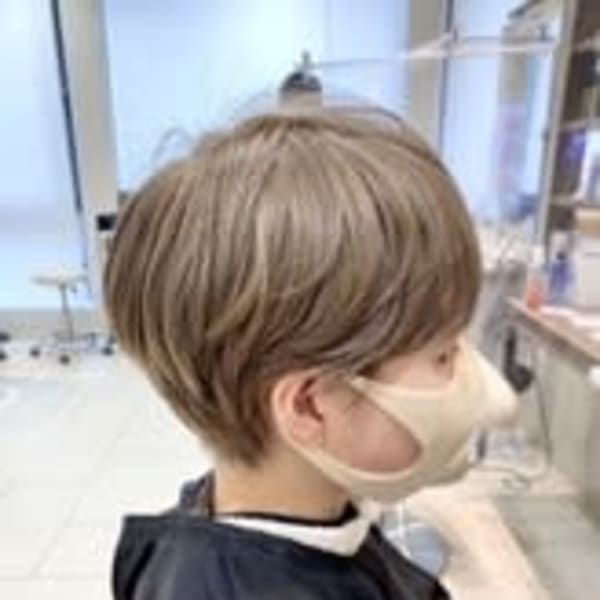 ミルクティーベージュ×マッシュショート Ash大泉学園店