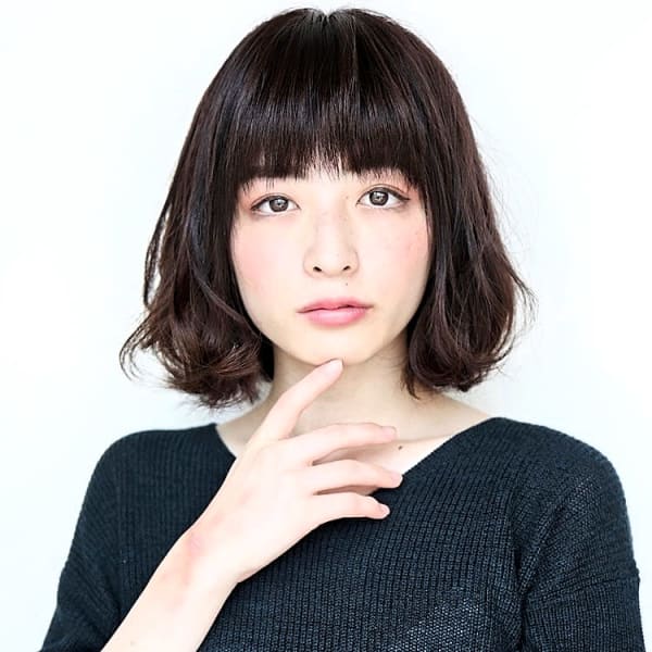 暗髪ボブショートスタイル|hair make flencia
