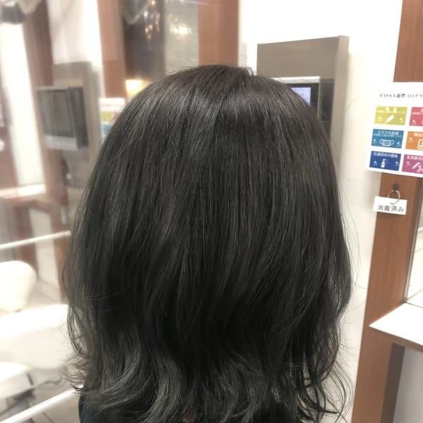 【木下 スタイル】外はねボブ×ブルーアッシュ