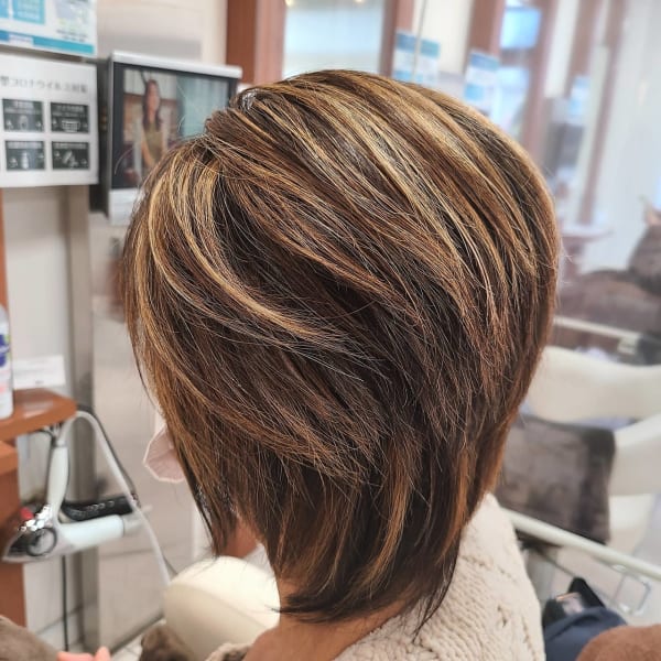 【佐々木 スタイル】ハイライト×ウルフカット2