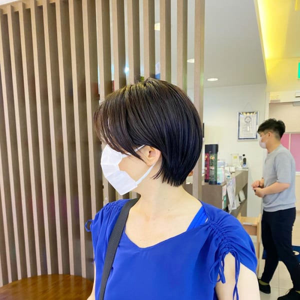 大人かわいい前髪長め丸みショート style by 田爪|L'pul by face 髪質改善/オージュア/スパ/白髪ぼかし/磯子