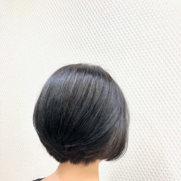 小顔ショート/ショートボブ/白髪染め/黒髪/40代50代