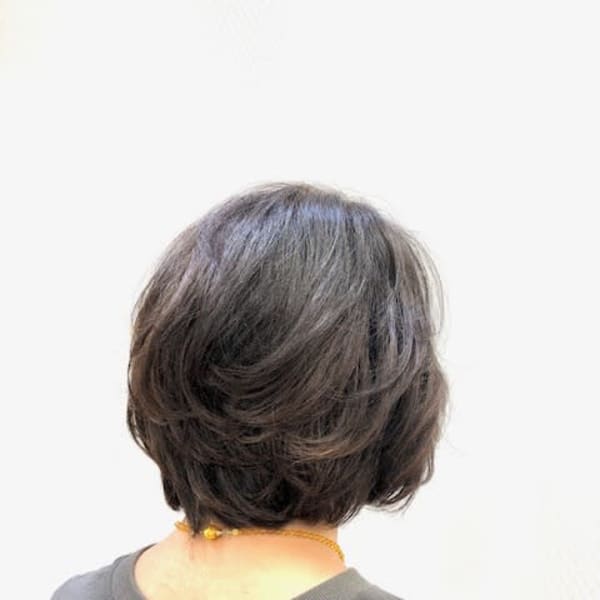 無造作パーマ/ショート/ショートボブ/小顔/40代50代