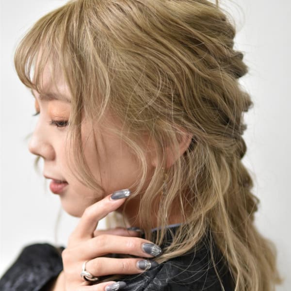 ゆるふわハーフアップ