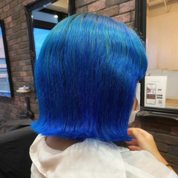 【CHESTER】涼しげヘア ブルーヘア ボブ 外ハネボブ