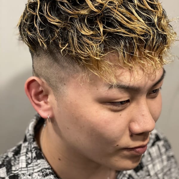 金髪メッシュフェード/六本木/メンズカット/麻布/港区