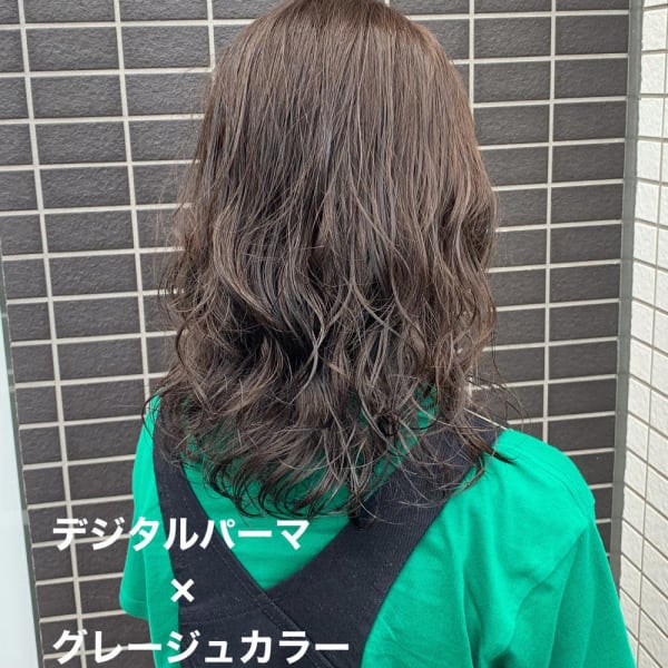 デジタルパーマ&グレージュカラー