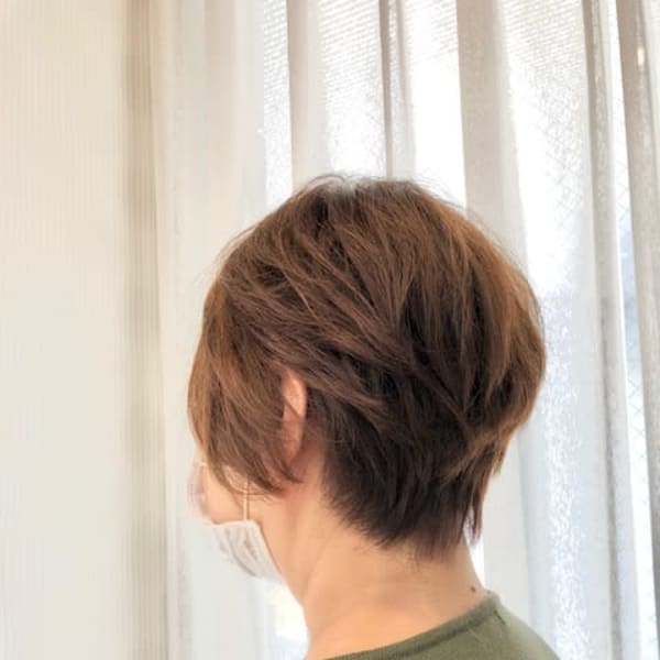 ゆるふわ/小顔ショート/デジタルパーマ/ボリューム/40代