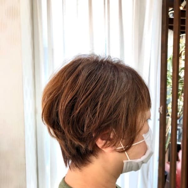 ゆるふわ/小顔ショート/デジタルパーマ/ボリューム/40代