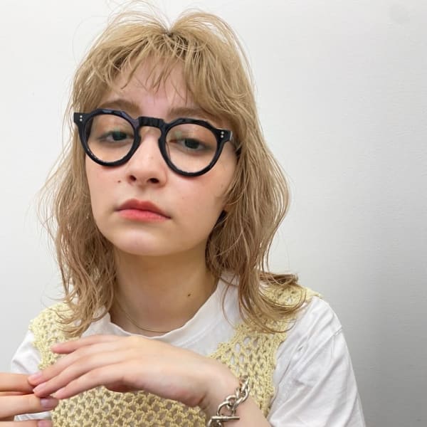 透明感マロンベージュ/Aラインボブ/かきあげウェットヘア[渋