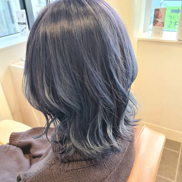 『ウルフカット×ブルーシルバー』