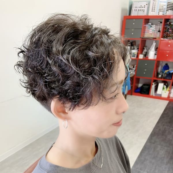 ハンサムショート×パーマ