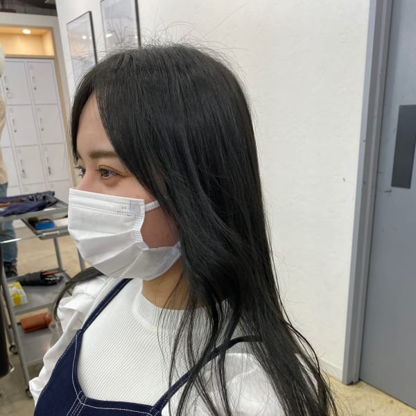 ブルーブラックネイビーカラー暗髪黒髪風カラー地毛風カラー