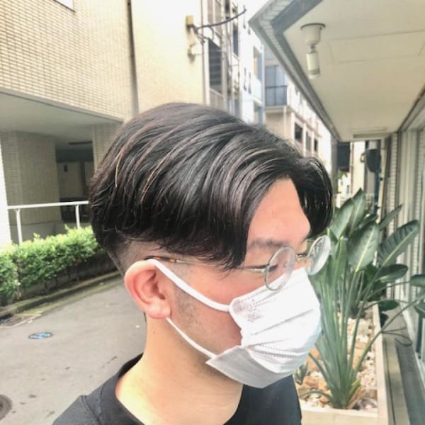 メンズセンターパート　フェードカット|another sky