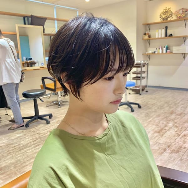 小顔美人◎大人可愛い丸みマッシュショート コンパクトショート