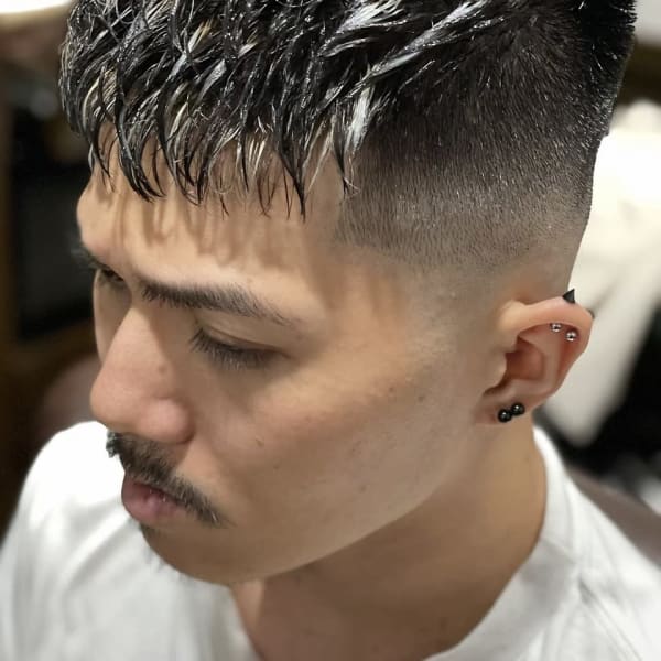 [hiro ginza]濡れパンクロップスキンフェード　大門