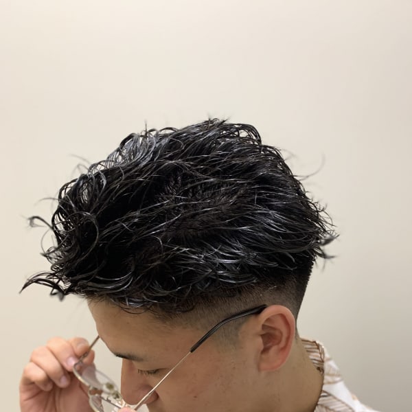 ワイルドオールバックパーマ