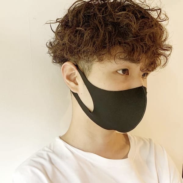 メンズツーブロック×スパイラルパーマ