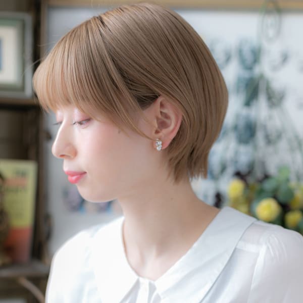 シースルー前髪大人ハイライトマッシュボブ ナチュラルグラデ