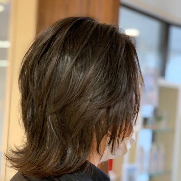 ウルフ/レイヤーカット/外ハネ/小顔/40代50代60代/