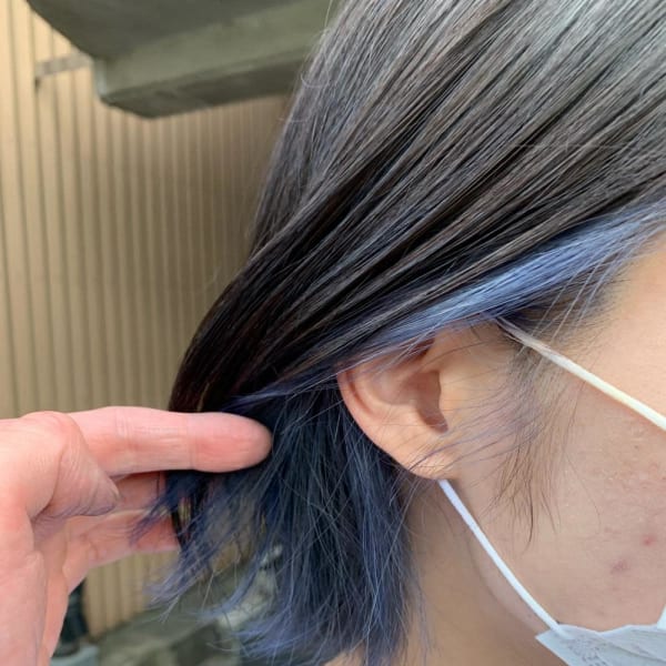 クリアブルー×インナーカラー