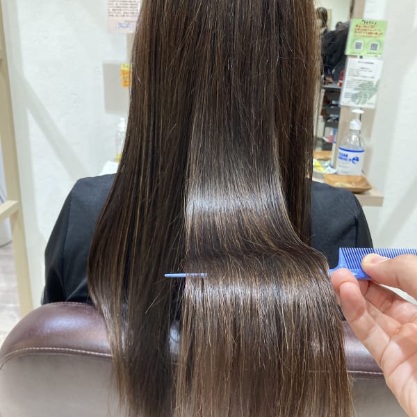 #イマヘア美髪改善 酸熱の力でグレイヘアカラーしながらロング