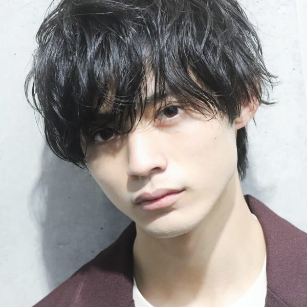 メンズゆるめスパイラルパーマ ニュアンスマッシュ