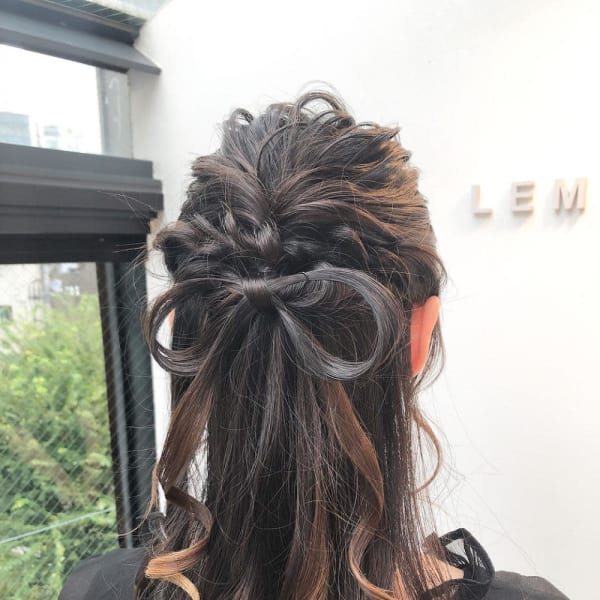 LEMO　ハーフアップ　リボンアレンジ　ライブ