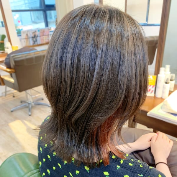 【山田】お客様スタイル☆インナーカラーウルフくびれレイヤー