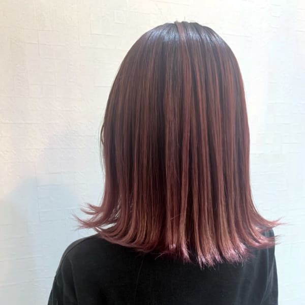 ◇バレイヤージュ/ピンクカラー◇ハイトーンカラー/こなれヘア