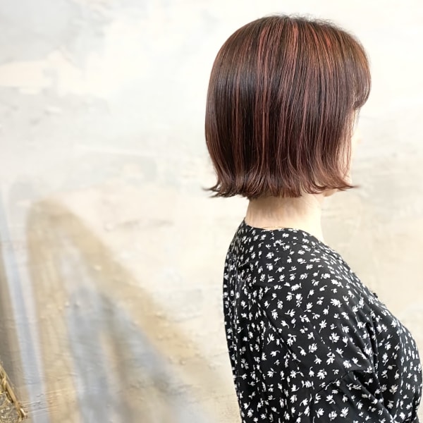 白髪活かしピンクハイライト