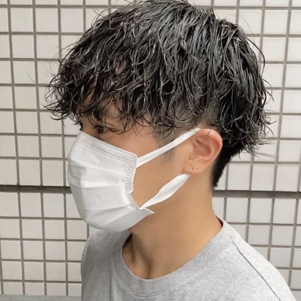 【中鉢】メンズマッシュ 波巻パーマ