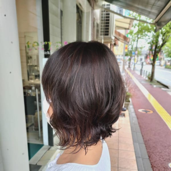 前下がり×外ハネMIXパーマ