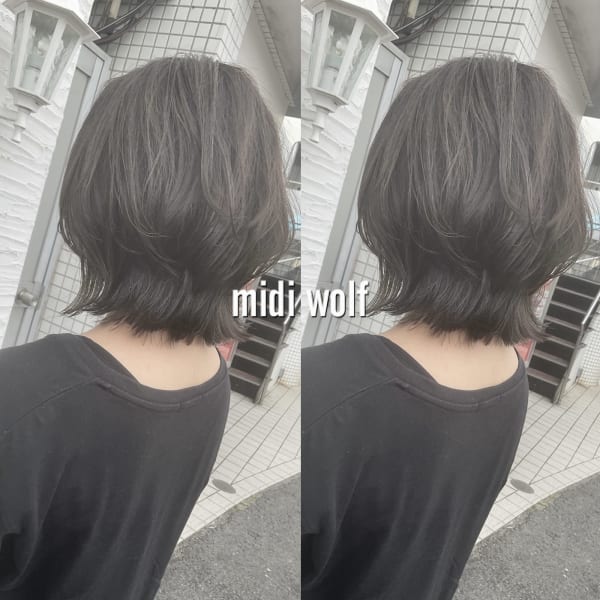 20代30代 ウルフレイヤー 外ハネ くびれ 透明感アッシュ