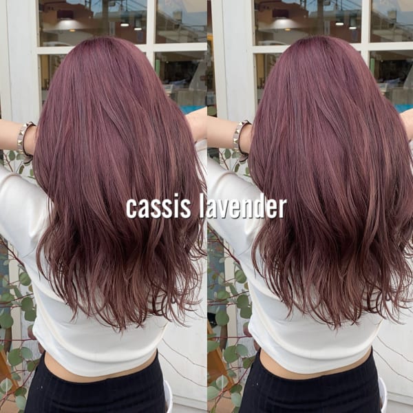 大人かわいい抜け感レイヤーカット カシスラベンダー ひし形