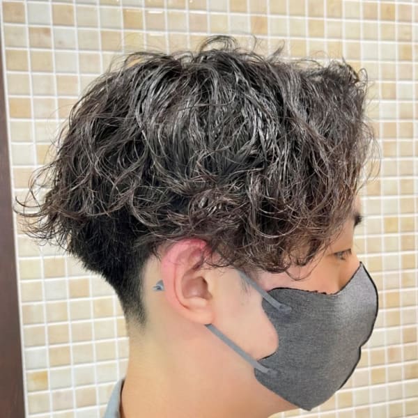 スパイラルパーマ×マッシュ×ツーブロック