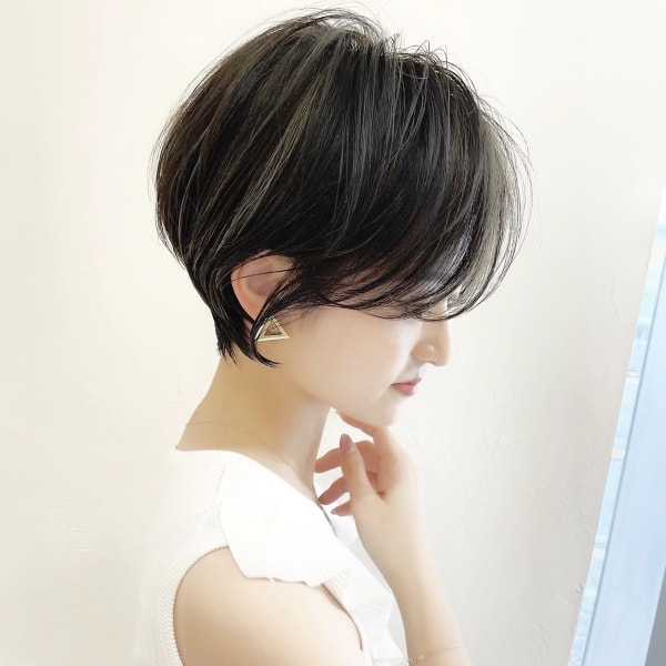 小顔カット/マッシュショート/耳掛けショート