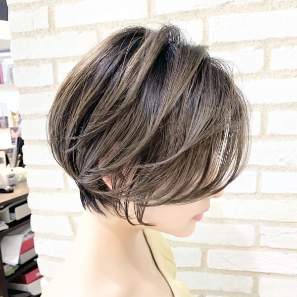 小顔カット/マッシュショート/耳掛けショート/江角