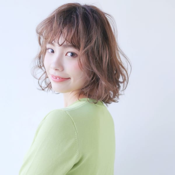 20代30代40代人気★低温パーマでゆるふわボブスタイル★