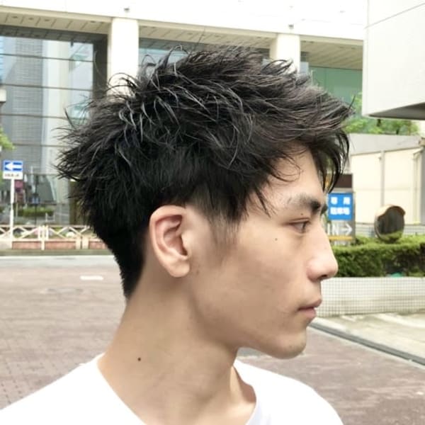 爽やかアップバング　モテ髪　好印象ヘア　メンズショート　大宮