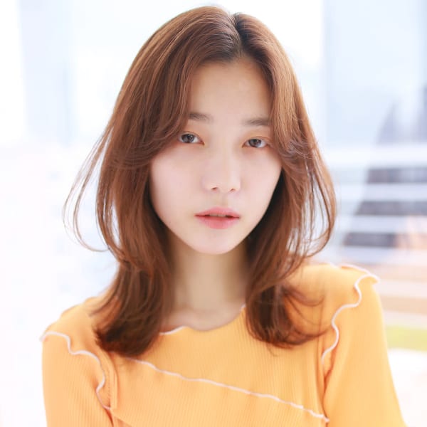 【La fith】 韓国風くびれミディアム×オレンジベージュ