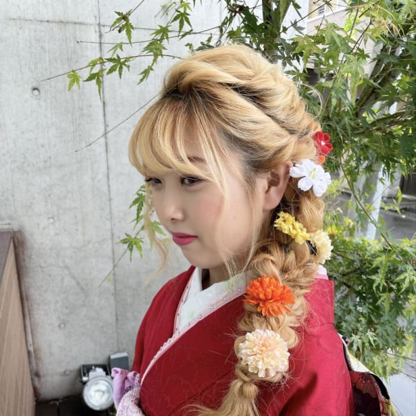 成人式編みおろしヘア